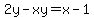 +2y-xy+=+x-1+