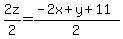+2z%2F2+=++%28-2x+%2B+y+%2B+11%29%2F2+