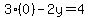 +3%280%29-2y=4+