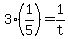+3%2A%281%2F5%29+=+1%2Ft+