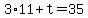 +3%2A11+%2B+t+=+35+