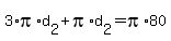 +3%2Api%2Ad%5B2%5D+%2B+pi%2Ad%5B2%5D+=+pi%2A80+