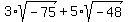 +3%2Asqrt%28-75%29%2B5%2Asqrt%28-48%29+