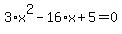 +3%2Ax%5E2-16%2Ax%2B5=0+