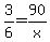 +3%2F6+=+90%2Fx+