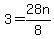 +3=+28n%2F8