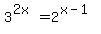 +3%5E%282x%29+=+2%5E%28x-1%29