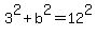+3%5E2+%2B+b%5E2+=+12%5E2+