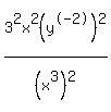 +3%5E2x%5E2%28y%5E-2%29%5E2%2F%28x%5E3%29%5E2+