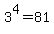 +3%5E4+=+81+