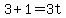 +3+%2B+1+=+3t+