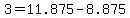 +3+=+11.875+-+8.875+