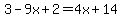 +3-9x%2B2=4x%2B14+
