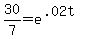 +30+%2F+7+=+e%5E%28.02t%29+
