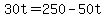 +30t+=+250+-+50t+
