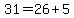 +31+=+26+%2B+5+