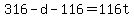 +316+-+d+-+116+=+116t+