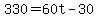 +330+=+60t+-+30+