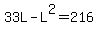 +33L+-+L%5E2+=+216+