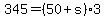 +345+=+%28+50+%2B+s+%29%2A3+