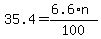 +35.4+=+%28+6.6%2An+%29+%2F+100+