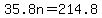 +35.8n+=+214.8+