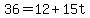 \"+36+=+12+%2B+15t+\"