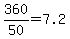 +360%2F50+=+7.2+