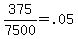 +375+%2F+7500+=+.05+