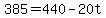 +385+=+440+-+20t+