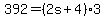 +392+=+%28+2s+%2B+4+%29%2A3+