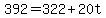 +392+=+322+%2B+20t+