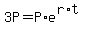 +3P+=+P%2Ae%5E%28r%2At%29+