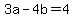 +3a+-+4b+=+4+