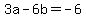 +3a+-+6b+=+-6+