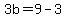 +3b+=+9+-+3+