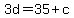 +3d+=+35+%2B+c+