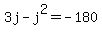 +3j+-+j%5E2+=+-180+