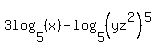 +3log%285%2C%28x%29%29-log%285%2C%28yz%5E2%29%5E5%29+
