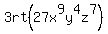 +3rt%28+27x%5E9y%5E4z%5E7%29+