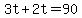 +3t+%2B+2t+=+90+