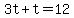 +3t+%2B+t++=+12+