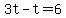 +3t+-+t+=+6+