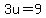 +3u+=+9+