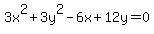 +3x%5E2+%2B+3y%5E2+-+6x+%2B+12y=+0+