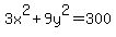 +3x%5E2+%2B+9y%5E2+=+300+