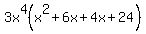 +3x%5E4%28x%5E2%2B6x%2B4x%2B24%29