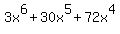 +3x%5E6%2B30x%5E5%2B72x%5E4