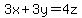+3x+%2B+3y+=+4z+