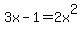 +3x+-+1+=+2x%5E2+